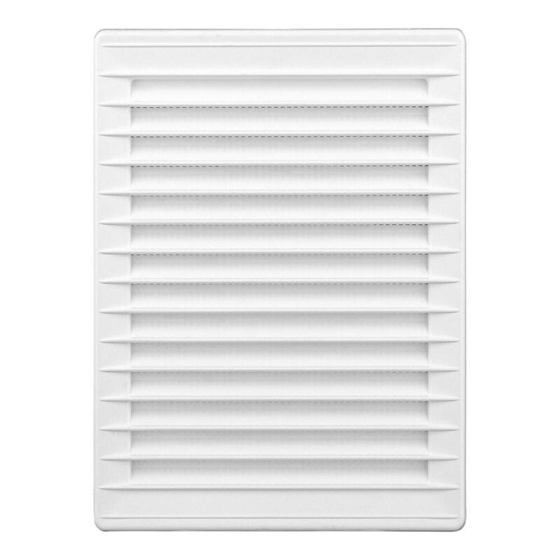 Rejilla Ventilacíón Rectangular Empotrable Con Mosquitera Abs 137x207mm Blanco