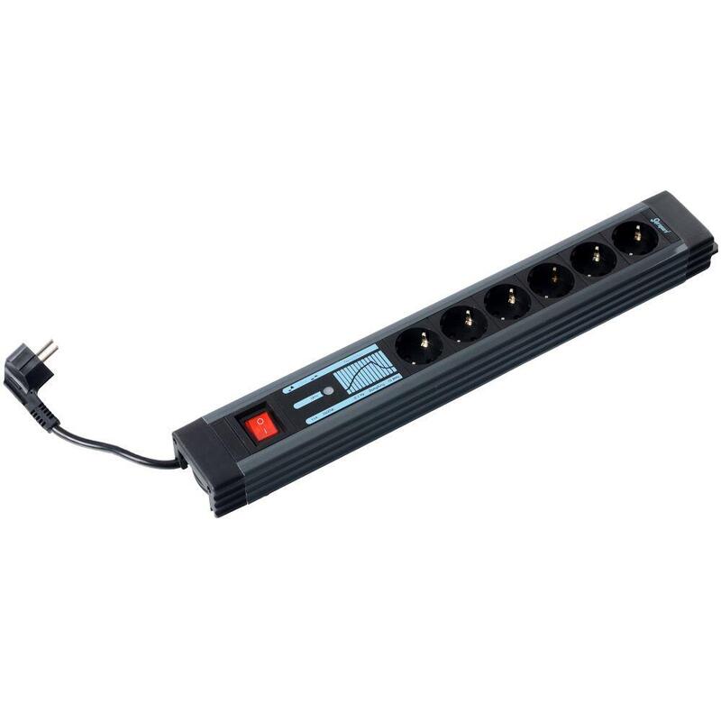 Rev Supraguard Pc-Regleta 6 Tomas, Negro, 3m