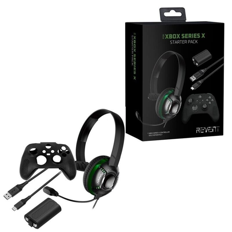 Revent Kit Xbox Serie X - Auricular Chat+Funda Mando Silicona+Cable Carga Con Bateria Recargable