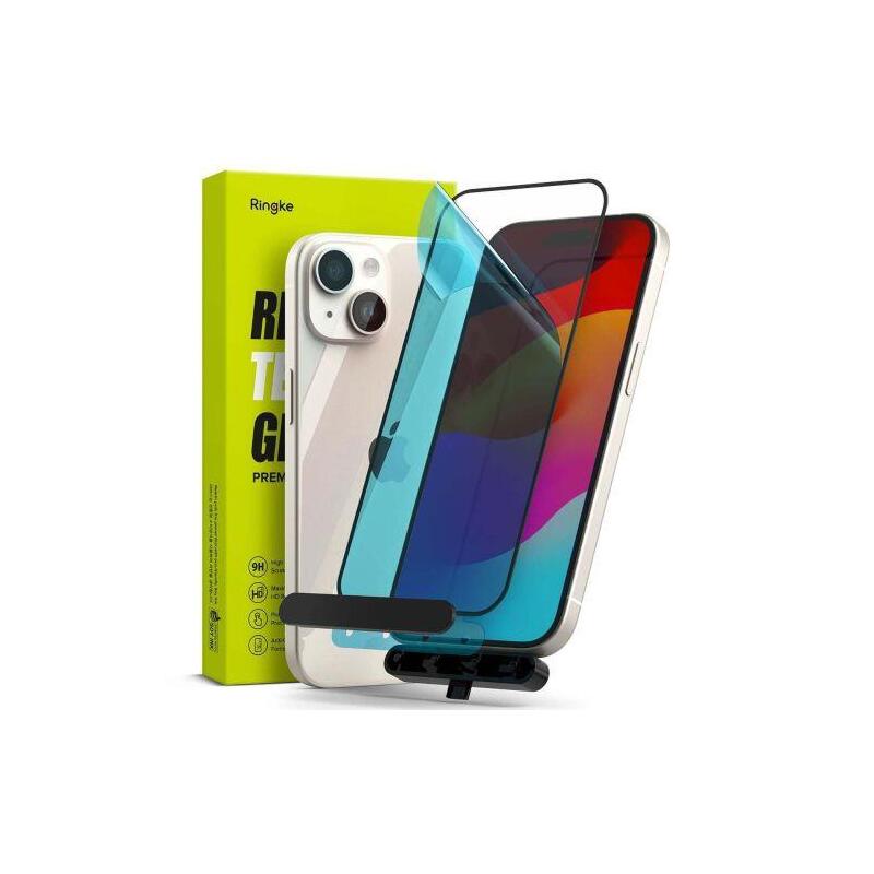 Ringke Iphone 15/ 16 Screen Protector Privacy Tempered Glass 9h With Installation Jig Transparent