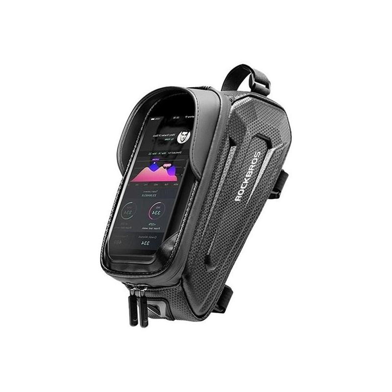 Rockbros B68-1 Bolsa Para Cuadro De Bicicleta Bolsillo Para Teléfono 1,7l Negro