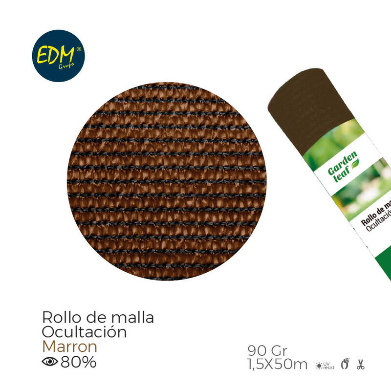 Rollo De Malla De Ocultación Color Marrón 90g 1,5x50m