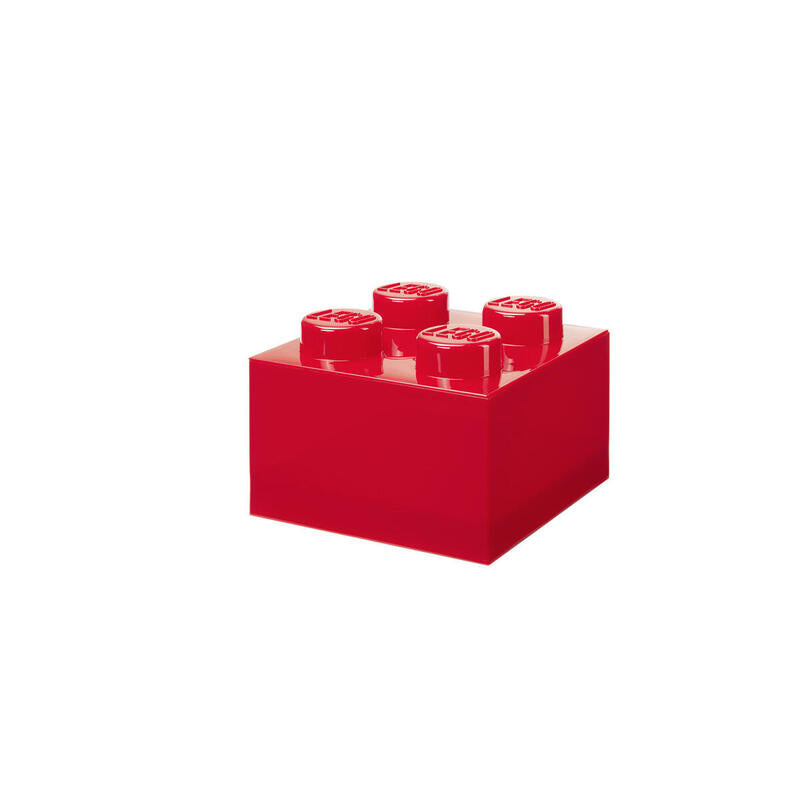 Room Copenhagen Lego Storage Brick 4 Top Lid Glitter, Caja De Almacenamiento Rojo/Transparente 40090804