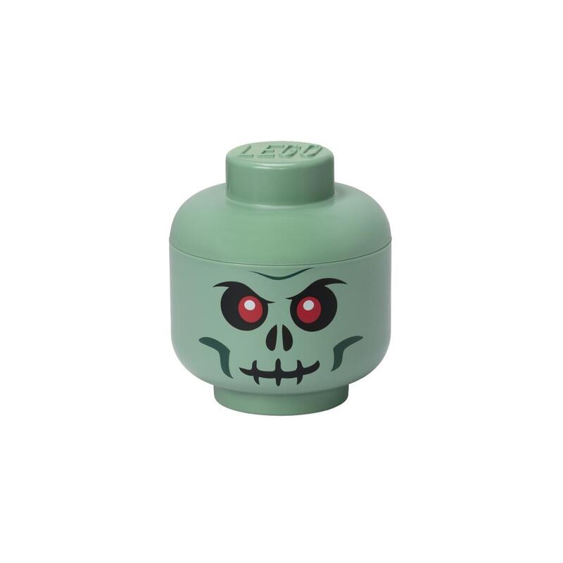Room Copenhagen Lego Storage Head "Skeleton" Mini, Caja De Almacenamiento Verde Negro 40330805