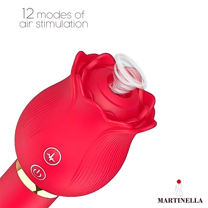 Rosa Con Succion Y Vibrador 2 En 1