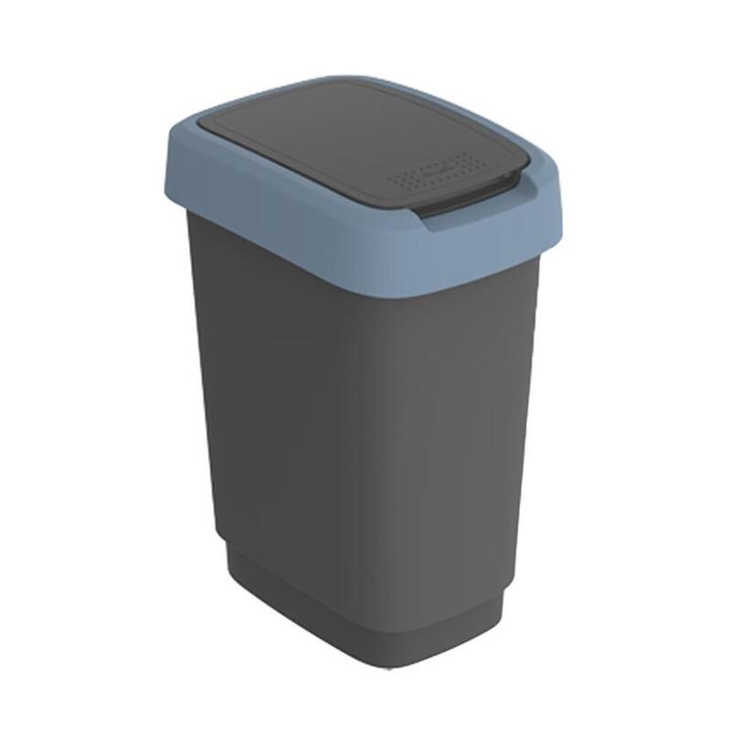 Rotho Cubo De Basura De 10 L Con Tapa Basculante Y Abatible, De Plástico, Para Reciclaje, Sin Bpa