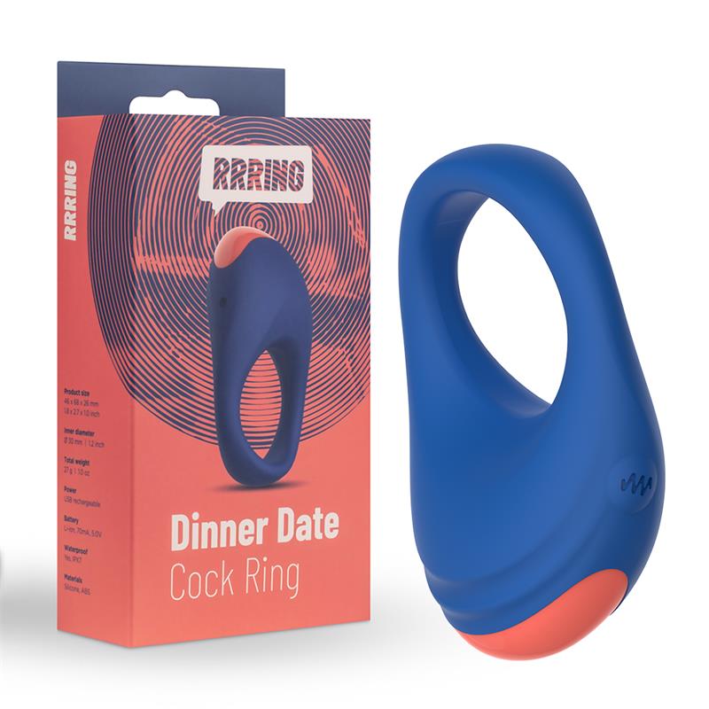 Rring Dinner Date Anillo Para El Pene Con Vibración Usb Silicona