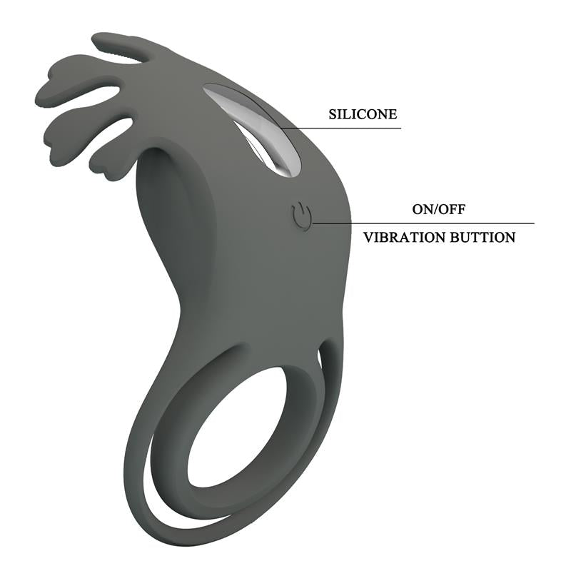 Pretty Love - Ruben Doble Anillo Vibrador Con Estimulador Gris