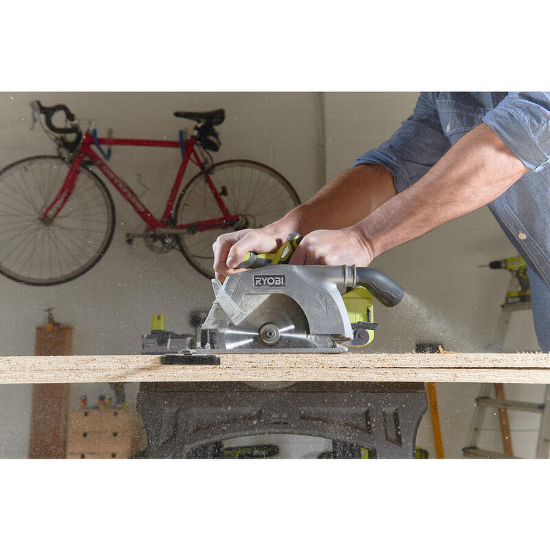 Sierra Circular Inalámbrica Ryobi One+ R18cs-0, 18 Voltios Verde/Negro, Sin Batería Ni Cargador 5133002338