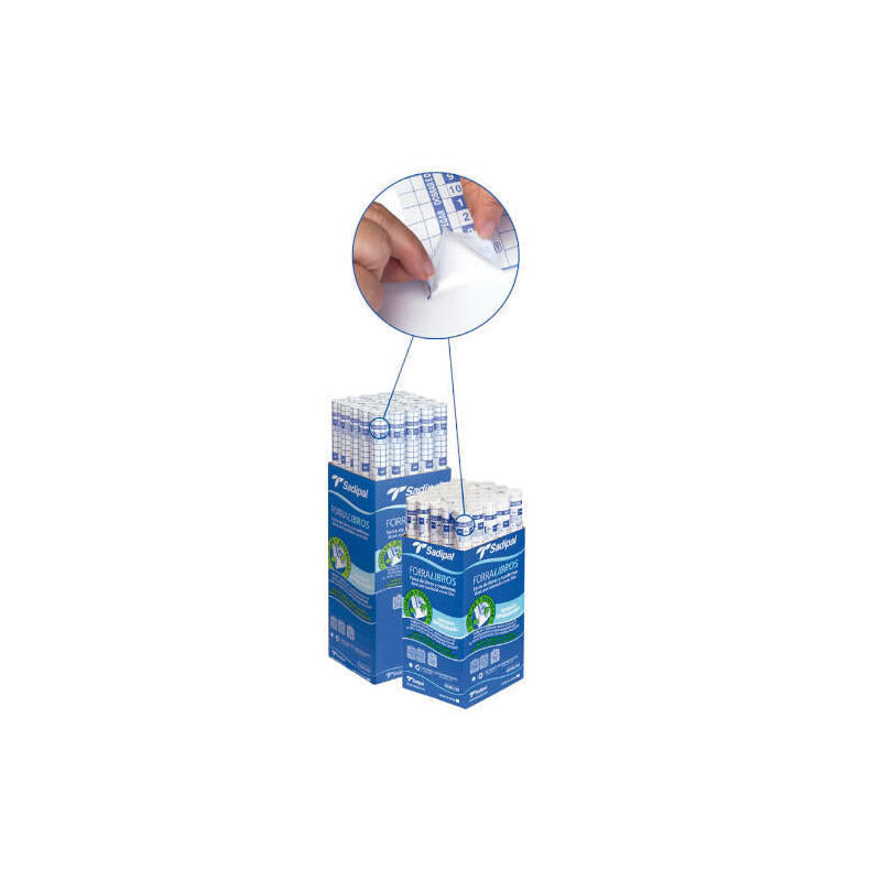 Sadipal Forro De Libros Autoadhesivo Reposicionable Rollo 0,45x20m Plástico Transparente