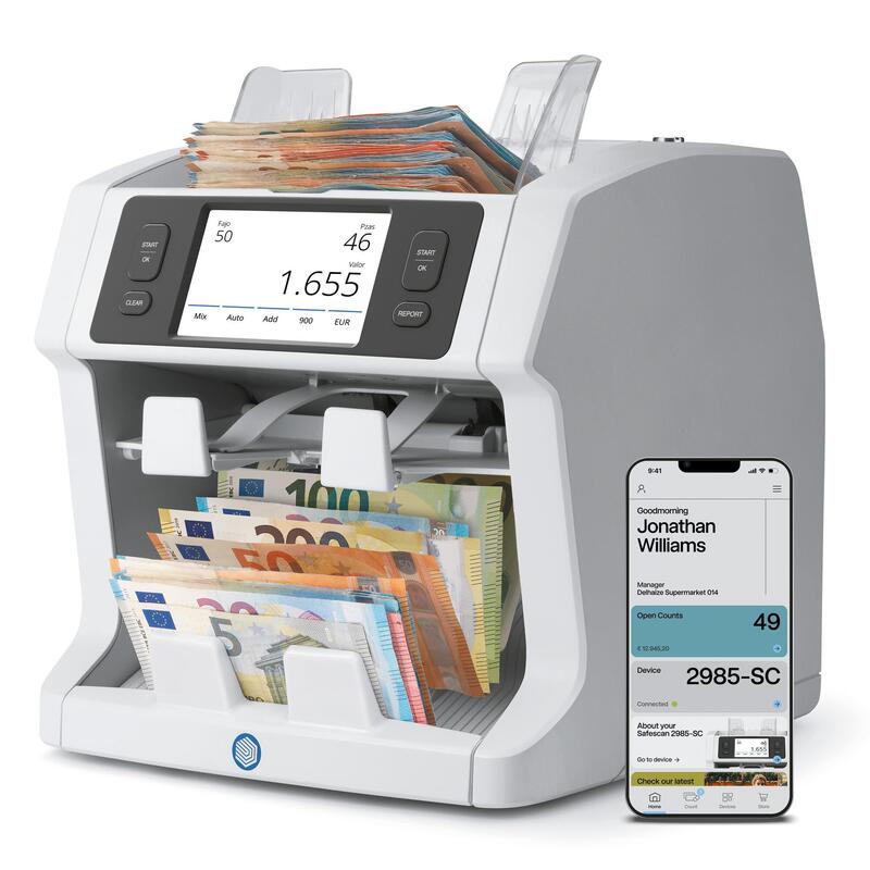 Safescan 2995-Sc Banknotenzähler 2xfächer, 7-Fache Prüfung