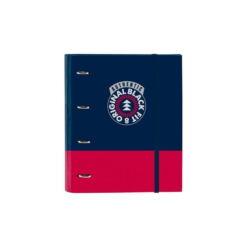 Safta Carpeta De Anillas 4x35mm A4 C/Recambio 100h 80gr 5x5 C/Separadores T/Duras Blackfit8 Authentic