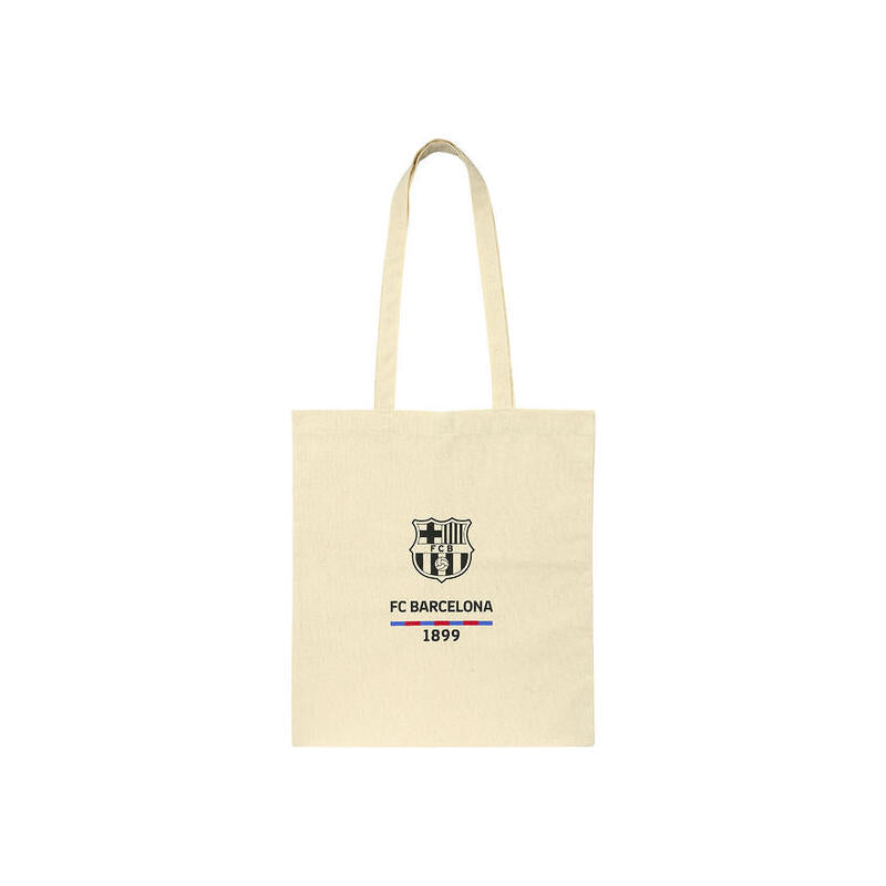 Safta F.C.Barcelona Tote Bag Bolsa De Tela - 38x42cm - Blanco