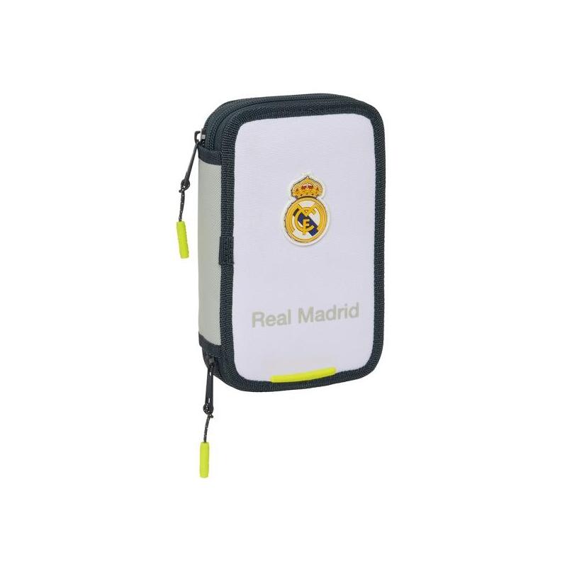 Safta Real Madrid 1⪠Equipacion 24/25 Plumier 28 Pcs - 2 Compartimentos - 28 Piezas - 12.5x19.5x4cm - Color