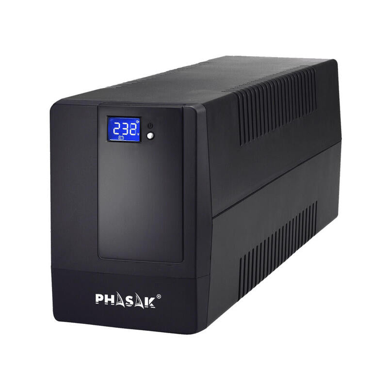 Sai Línea Interactiva Phasak 600 Va Lcd 600va 2 Salidas Formato Torre