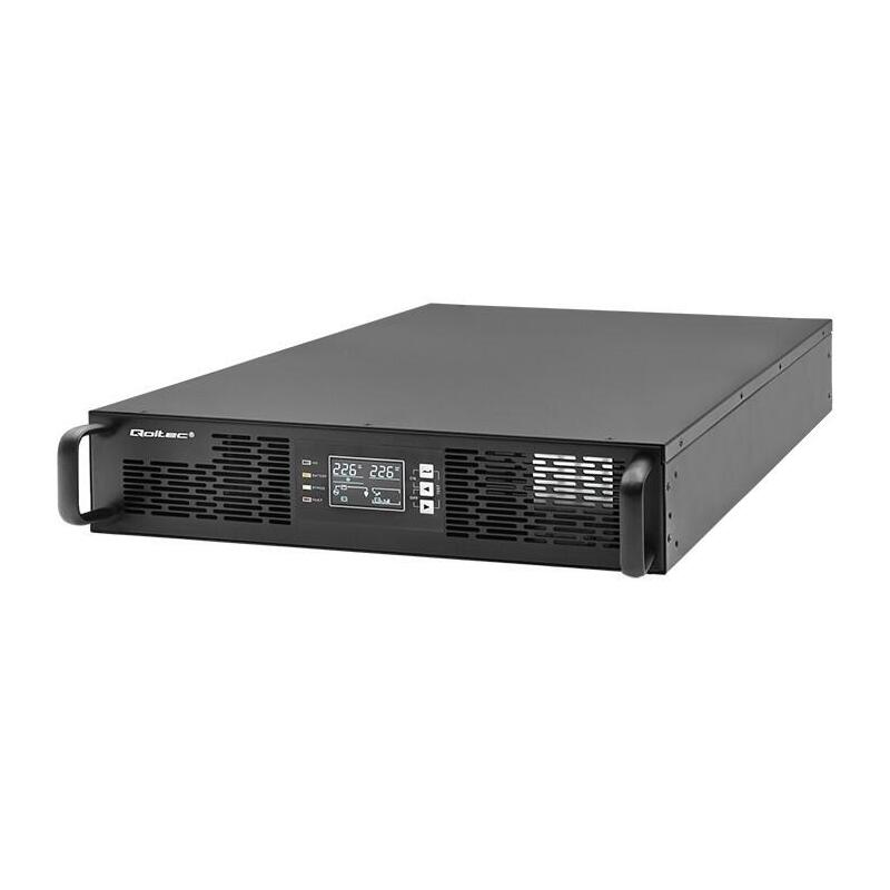 Sai Sistema De Alimentación Ininterrumpida Qoltec 52286 Ups Para Rack 2,4 Kva 2400 W Factor De Potencia 1,0 Lcd Epo Usb On Line