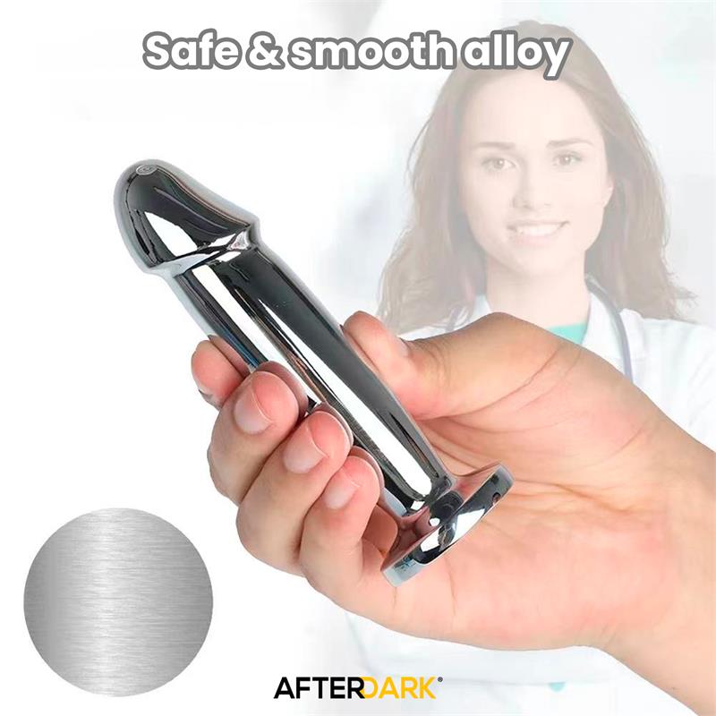 Sarmy Plug Anal Cromado Con Vibración Usb Magnético Talla M