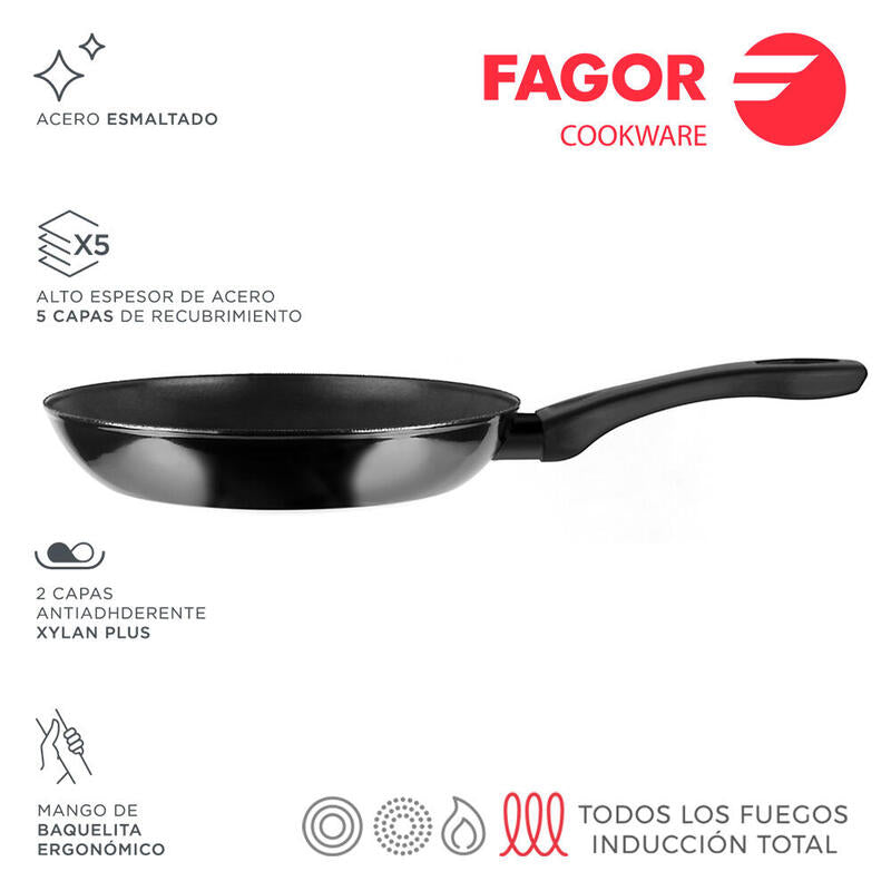 Sarten Indutherm Ø28cm Negra Acero Aisi 430 Fagor
