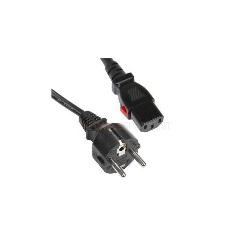 Scuko Netkabel Sort 1,8m, C13 Med LS, H05vv-F 3g 0,75mmý,