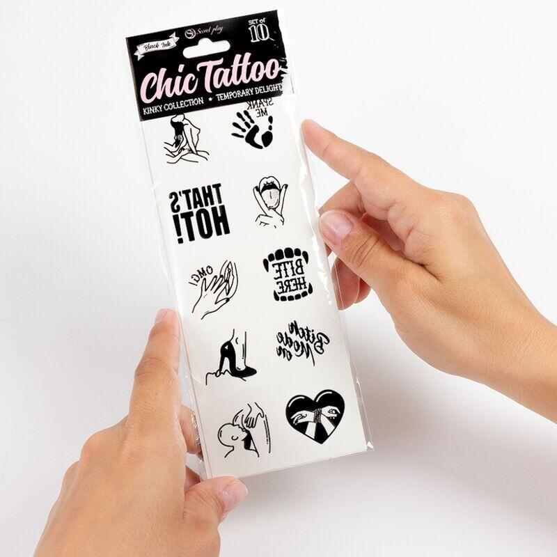 Secret Play - Set De 10 Tattoos Temporales Kinky Collection
