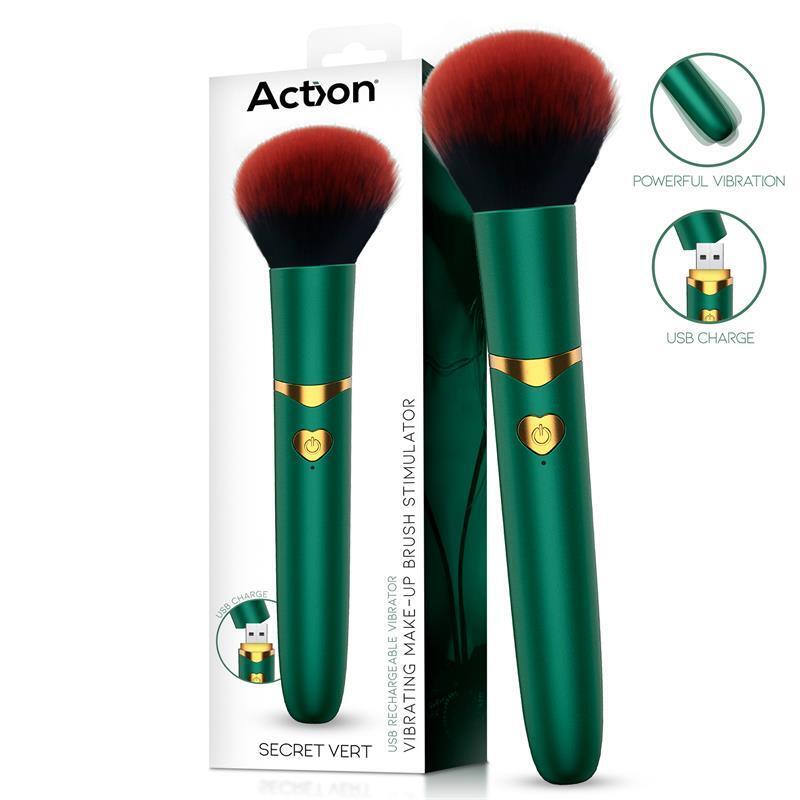 Secret Vert Estimulador Brocha De Maquillaje Con Vibración Verde