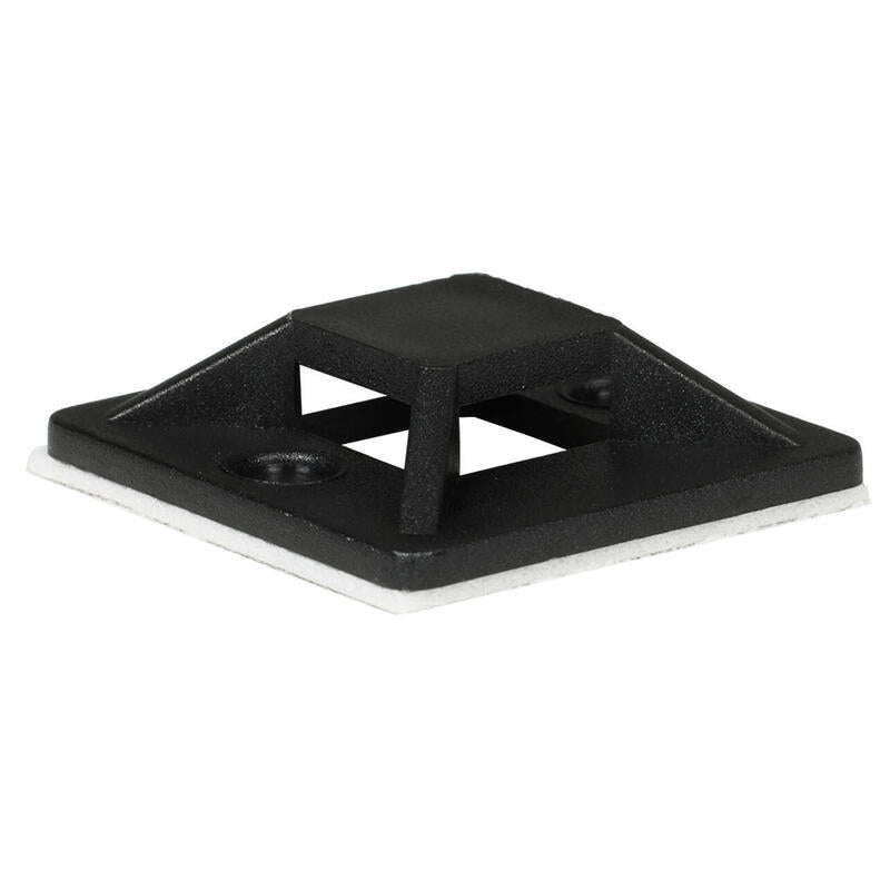 Self Adhesive Cable Clips 25mm X 25mm Black 50pcs In A