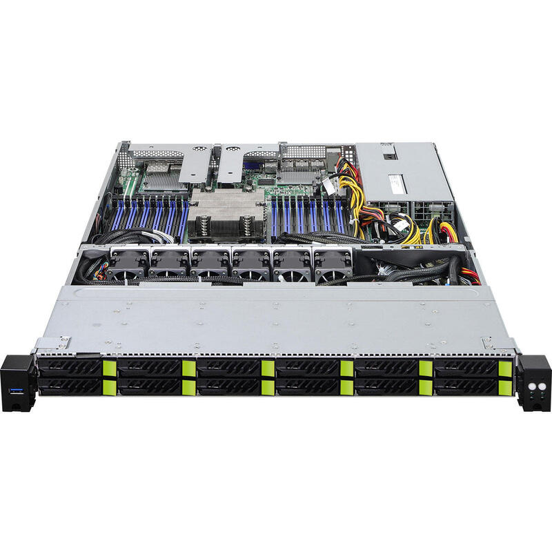 Servidor Asrock 1u12e-Genoa/2l2t Barebone Amd Soc Lga 6096 Bastidor (1u) Gris