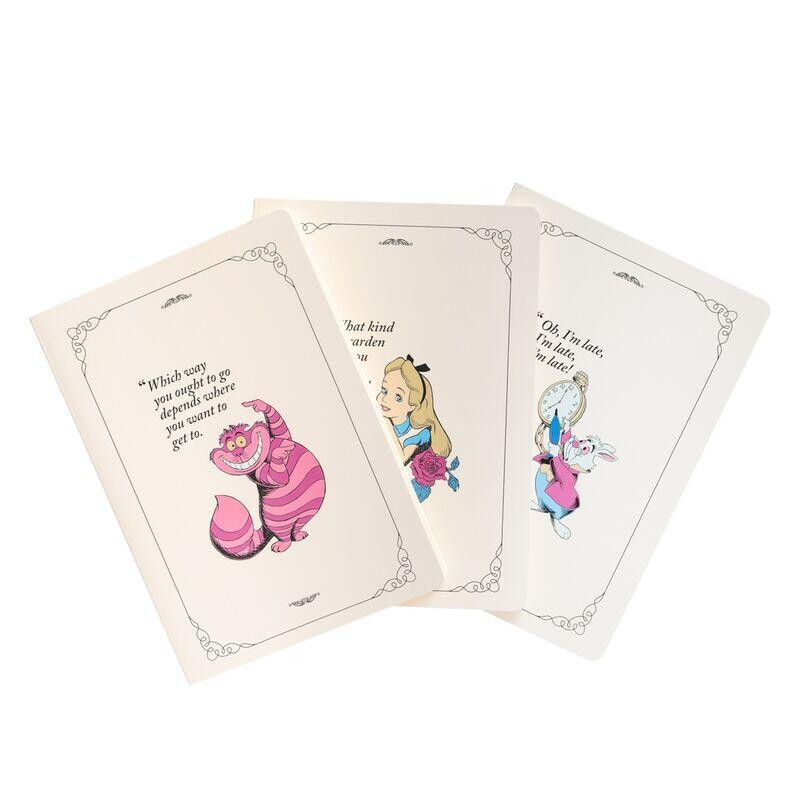 Set 3 Cuadernos A5 Alicia En El Pais De Las Maravillas Disney