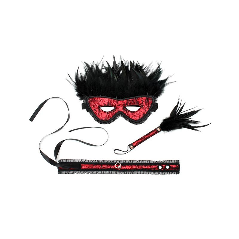 Set 3 Piezas Dominiset De Lujo Color Rojo