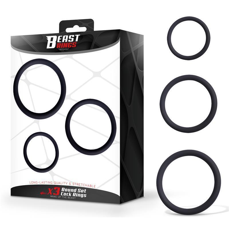 Set De 3 Anillos Para El Pene Silicona S, M Y L