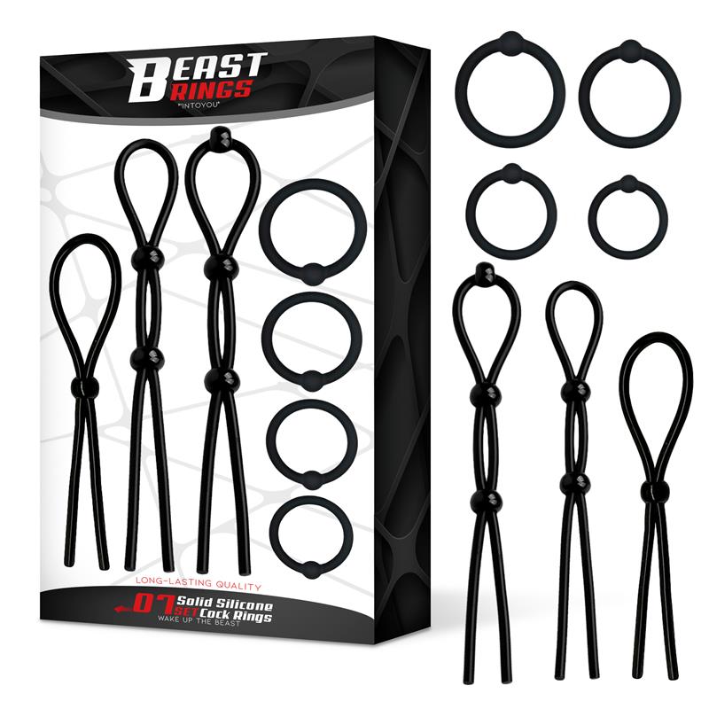 Anillos Set De 7 Para El Pene Silicona Sólida