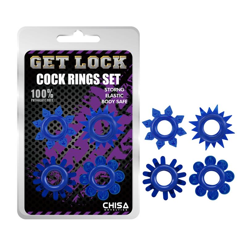 Set De Anillos Para El Pene Azul