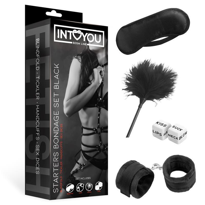 Set De Bondage Para Principiantes Starters 4 Piezas Negro