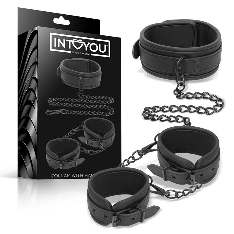 Set De Collar Y Esposas Para Muñecas Cuero Vegano