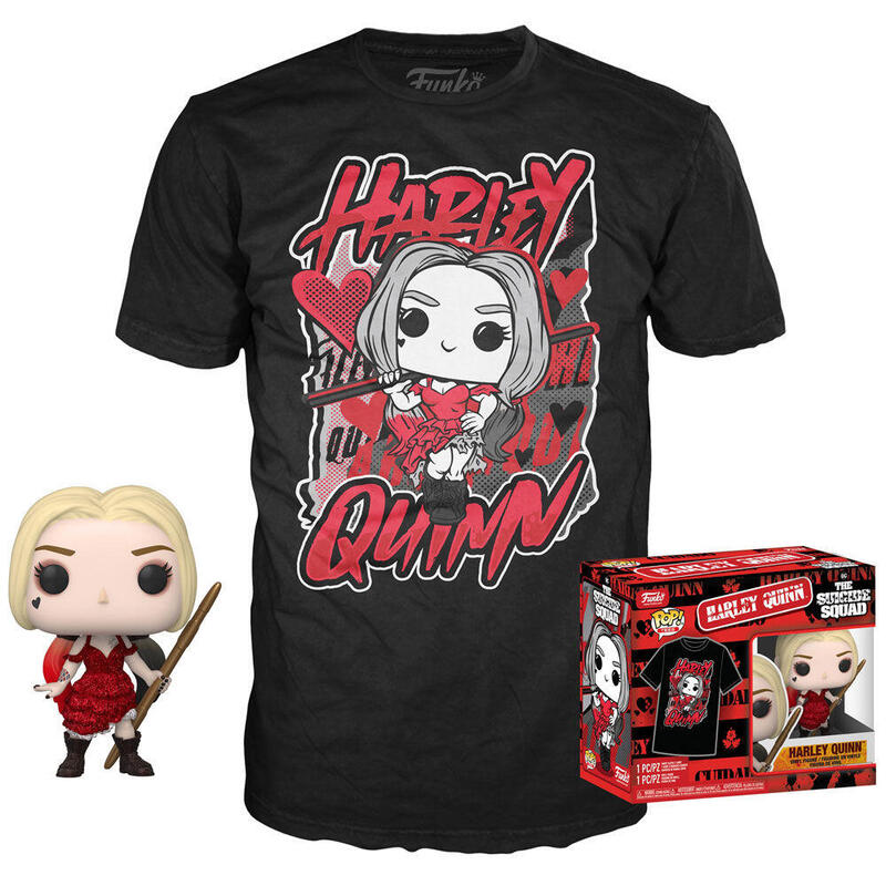 Set Figura Pop & Tee Dc Comics Escuadron Suicida Harley Quinn Talla M