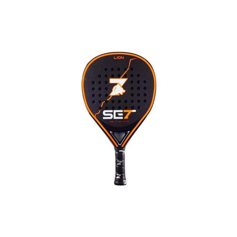 Set Lion Pala De Padel - Forma Lagrima - Marco 100% Carbono - Cara 100% Carbono 3k - Nucleo Goma Black Eva Compressed