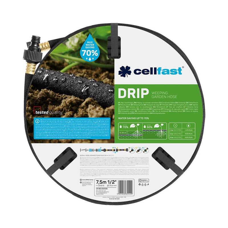 Set Manguera Porosa Riego Por Goteo 12,5mm X 7,5m Cellfast