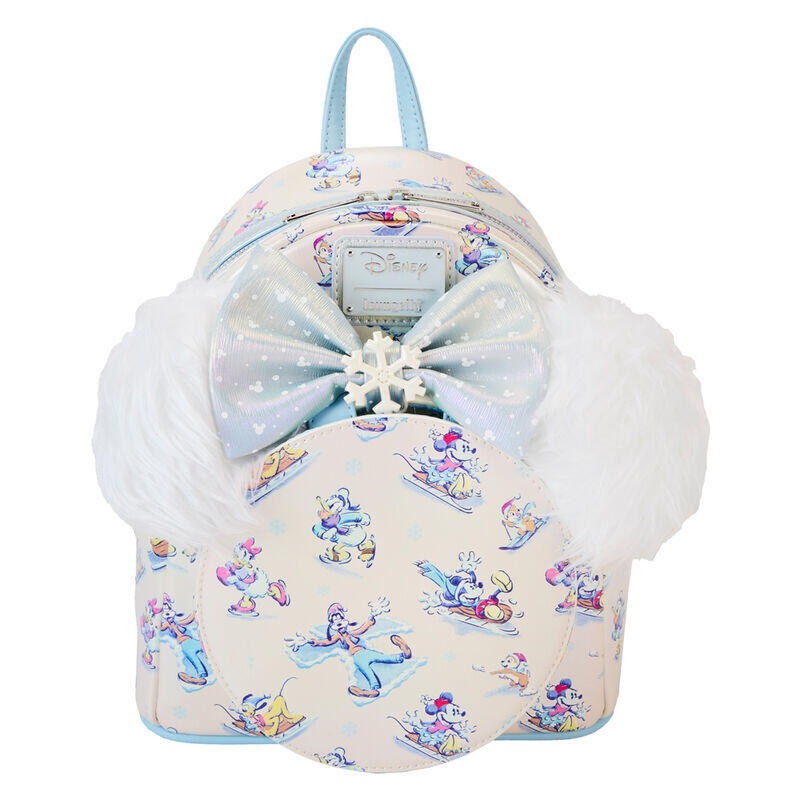 Set Mochila + Diadema Orejas Winter Wonderland Mickey And Friends Disney Loungefly 26cm