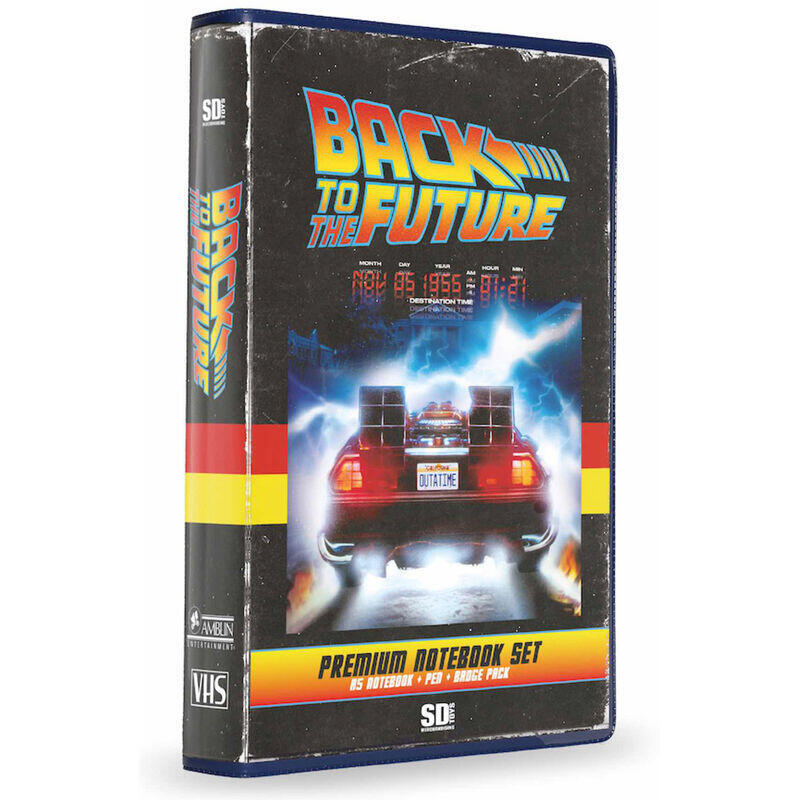 Set Papeleria Vhs Sd Toys Regreso Al Futuro Libreta Chapas Y Boligrafo