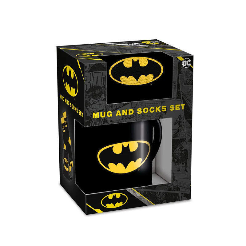 Set Taza Y Calcetines Logo Batman Dc Comics