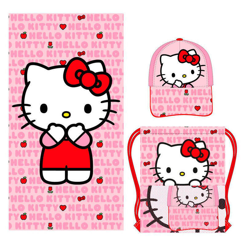 Set Toalla + Saco + Gorra Hello Kitty