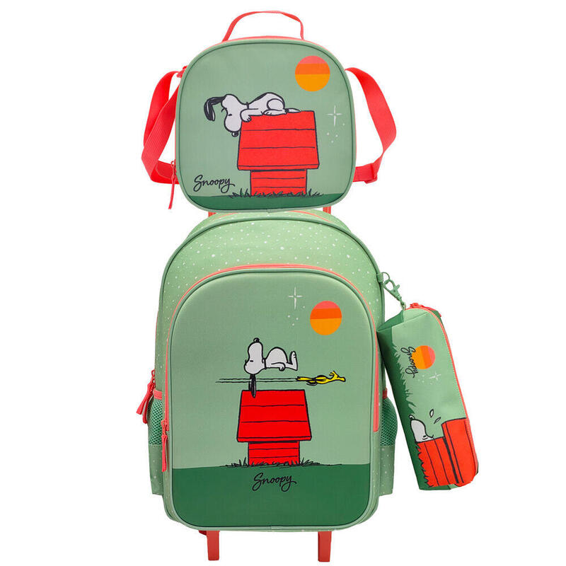 Set Trolley + Portatodo + Bolsa Portameriendas Snoopy Peanuts