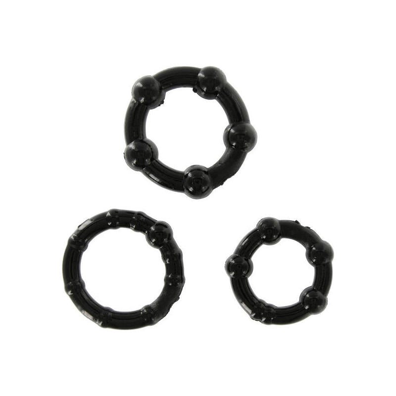 Seven Creations - Juego Tres Anillos Pene Negro