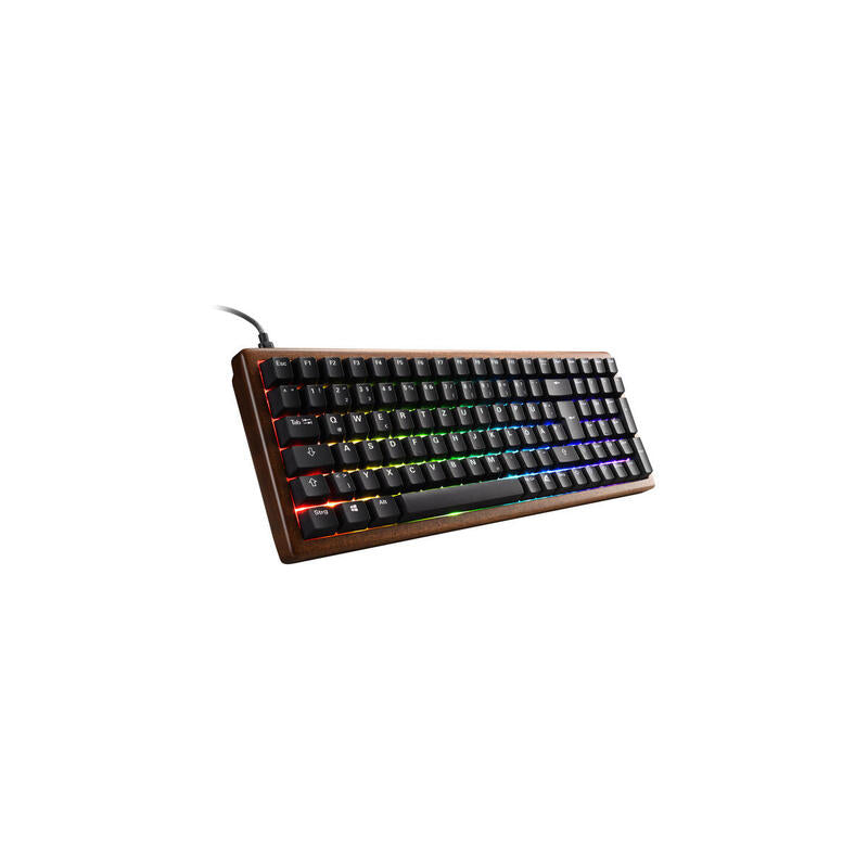 Sharkoon Skiller Sgk50 S2 Wood Pbt, Teclado De Juego Madera/Negro, Diseño Del Reino Unido, Gateron G Pro 3.0 Amarillo 4044951042661