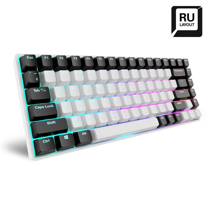 Sharkoon Skiller Sgk50 S3, Teclado Gaming Blanco, Distribución Ru, Amarillo Gateron 4044951039678