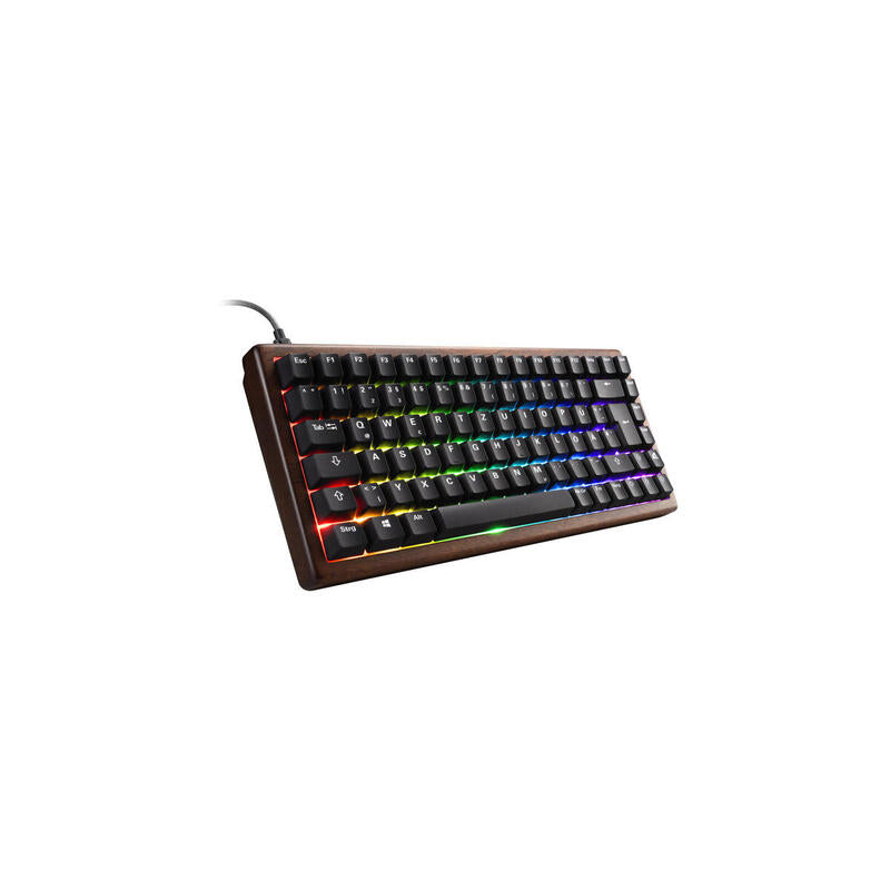 Sharkoon Skiller Sgk50 S3 Wood Pbt, Teclado Gaming Madera/Negro, Distribución Uk, Gateron G Pro 3.0 Amarillo 4044951042746