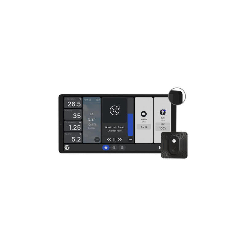 Shelly Wall Display X2 Black + Blu H&T, Panel De Control Negro Shelly_wdx2_ht_bundle_s