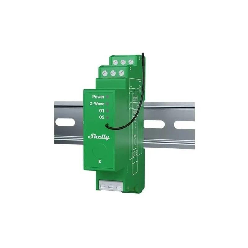Shelly Wave Pro Dimmer 2pm Sciemniacz Oswietlenia Z-Wave, 2 Kanaly, Inalámbrico Do Led I Halogenów, Montaz Na Szynie Din