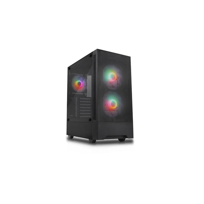 Silentware Flow 100, Caja Torre Negra, Vidrio Templado Flow 100