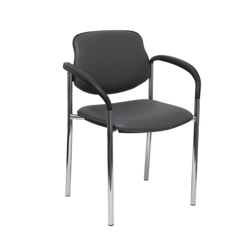 Silla Fija Villalgordo Similpiel Gris Oscuro Chasi